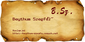 Beythum Szegfű névjegykártya