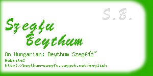 szegfu beythum business card